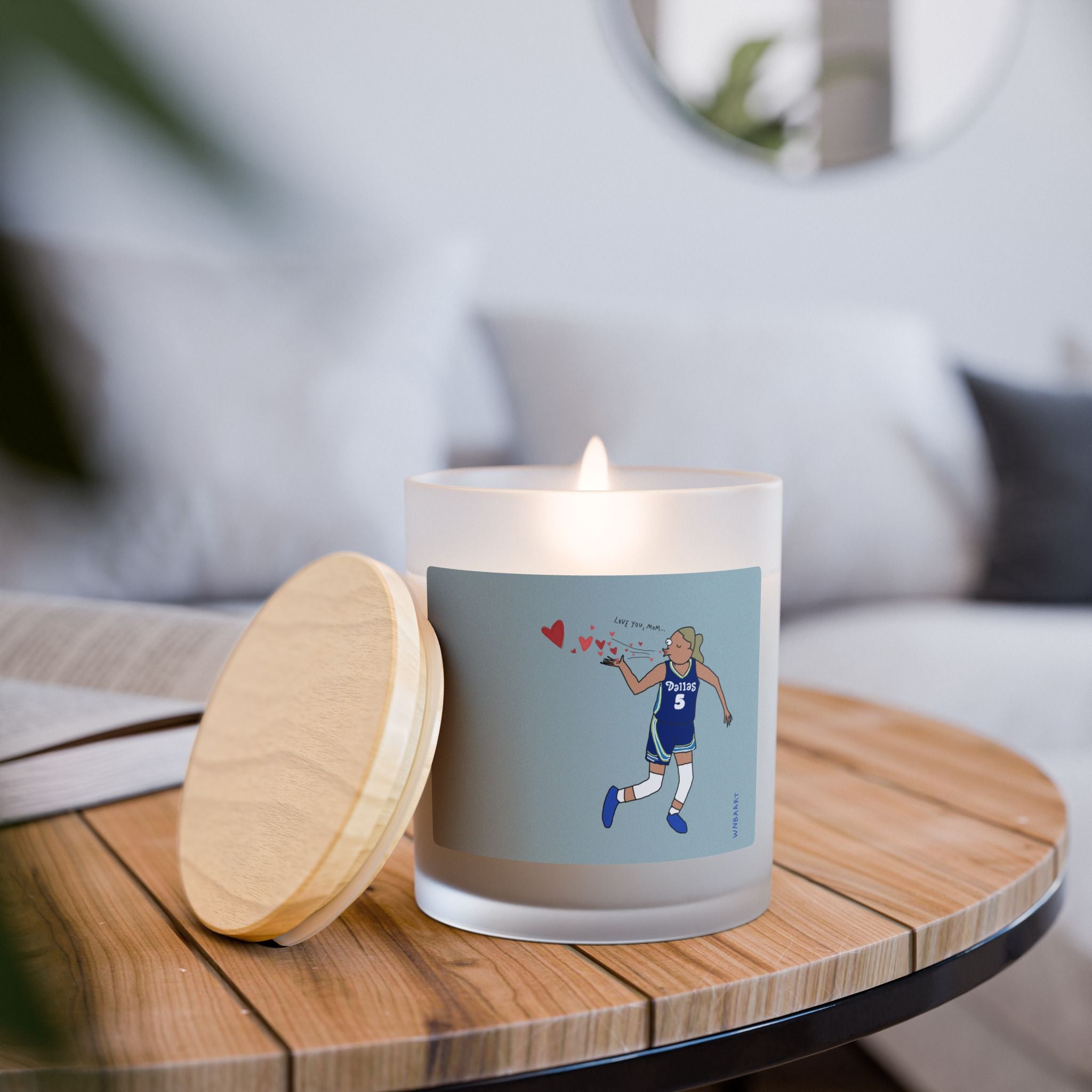 Paige Blows Kiss Frosted Glass Candle, 11oz